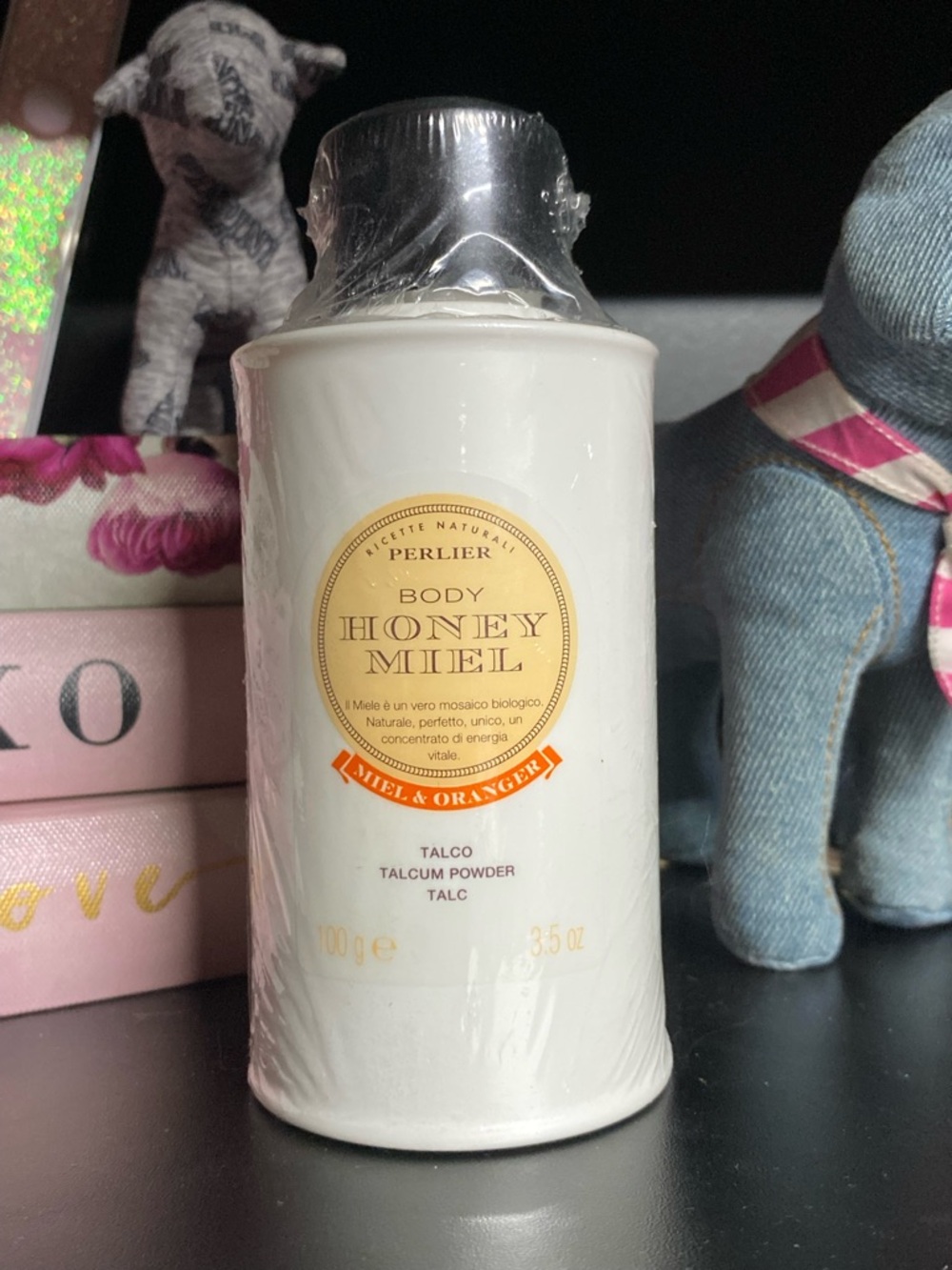 NEW Perlier Italy Honey Miel & Oranger Talcum Powder 3.6oz Discontinued Rare